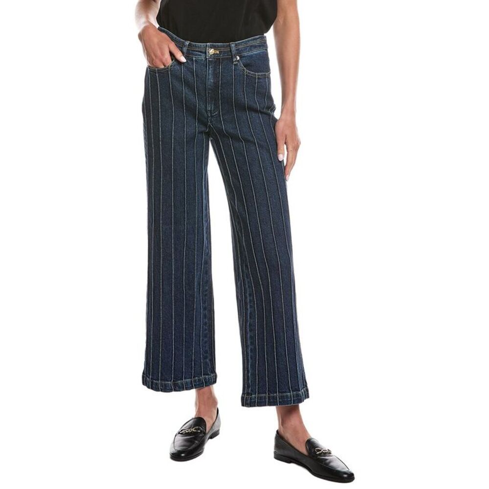 Cinq À Sept Womens  Denim Pintuck Camen Pant, Blue